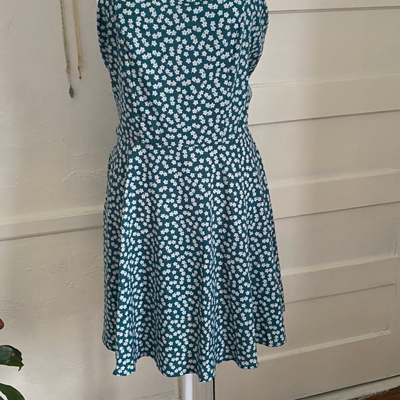 Silky Floral Mini Dress Tie Straps NWOT - Picture 4 of 6